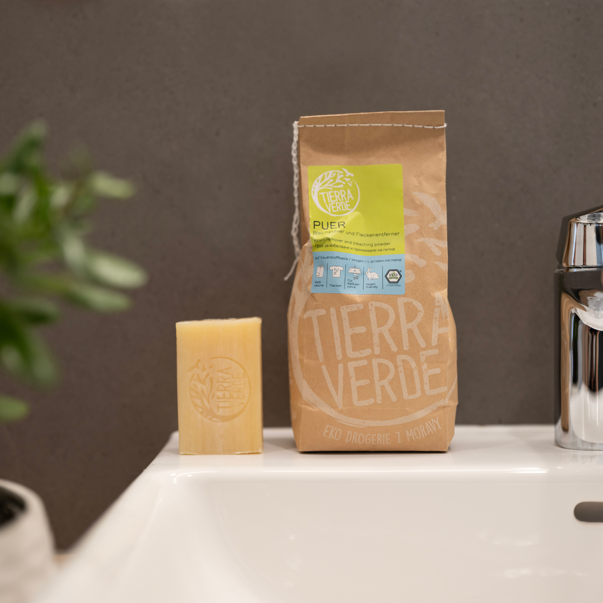 Tierra Verde PUER – Natriumpercarbonat – Bleichpulver und Fleckenentferner Papierbeutel 1kg